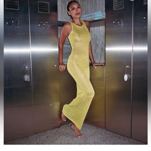 NATALIA DRESS - CHARTREUSE SEQUIN